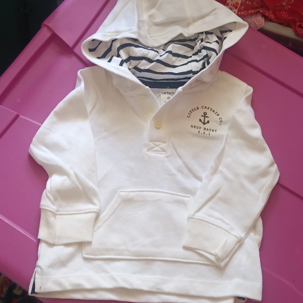 Carters white nautical hoodie
